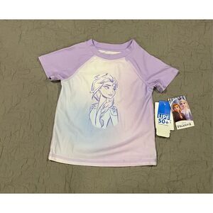 Disney Frozen 2 Purple Swim Shirt 3T New Elsa